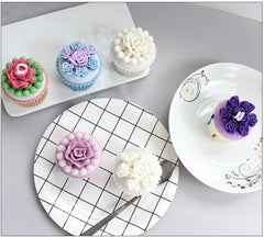RKPM HOMES Candle Mold I 3D Muffin Cup Rose Flower Shape Silicone Scented Epoxy Mould I for DIY Handmade Ornament Chocolate Cake Décor Aromatherapy Soap Resin Candle Art Craft Making Home Decoration (B)