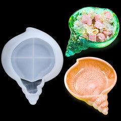 RKPM HOMES Conch Shell Box Resin Molds I Sea Snail Silicone Epoxy Deep Casting Craft Mould Tray I for DIY Homemade Ornament Jewelry Storage Trinket Container Candle Flowers Pot Holder Home Table Décor