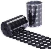 RKPM HOMES Round Double-Sided Hook Loop I Multipurpose Self Adhesive Tape I Non-Slip Anti Curling Velvet Loop I Interlocking Stickers for Carpets Mats Pillows Sofa Couch Blankets - 2 cm (Black - 1000)