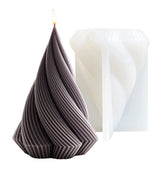 RKPM HOMES Spiral Cone Shape Column Candle Mold I 3D Geometric Thread Pillar Tree Silicone Epoxy Mould I for DIY Handmade Ornament Chocolate, Cake Décor, Aromatherapy, Soap, Resin Art Craft (Small)