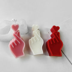 RKPM HOMES Bixin Gesture Candle Mold I 3D Fondant Heart on Finger Shape Silicone Scented Mould I for DIY Handmade Ornament Cake Décor Aromatherapy Soap Resin Art Craft Making Home Desktop Décor (Large)