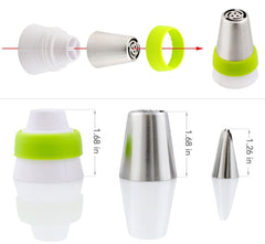 RKPM HOMES Cake Decorating Nozzle Russian Russia Icing Piping Nozzles, Set of 7 with Tree Colour Cupler