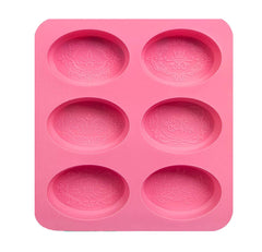 RKPM HOMES 6 Cavities Silicone Soap Molds, Homemade Soap Making Chocolate Baking Molds (Oval Patten Silicone Mold)