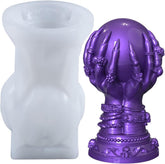 RKPM HOMES Ghost Ball Candle Molds I 3D Witch Holding Ball Silicone Epoxy Candlestick Mould I Skull Mold for Handmade Ornament Aromatherapy Resin Art Craft Making Soap Wax Home Office Decoration
