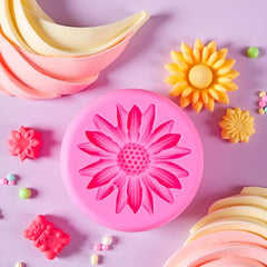 RKPM HOMES Flower Chocolate Mold I 3D Fondant Chrysanthemum Sunflower Shape Silicone Candy Mould I Cake Décor Aroma Beads Polymer Clay Soap Pendant Resin Candle Art Crafts Making (Sun Flower)