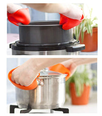 RKPM 2 Pcs Silicone Pinch Grip Mitten Oven Mitt Gripper Grip Kitchen Potholder Utensil Tool 1 Set Green