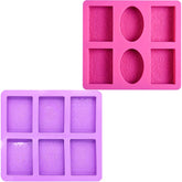 RKPM HOMES Soaps Molds | Silicone Oval & Square Shape Mould with Ocean Wave Pattern | Handmade Sharp Edges Soap Making Forms | 3D Moulds for Cake Chocolate Candy Ice Jelly Brownie Dessert - 6 Cavity