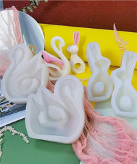 RKPM HOMES Easter Bunny Shape Candle Mold I 3D Fondant Rabbit Silicone Aromatic Plaster Epoxy Mould I for DIY Handmade Chocolate, Cake Décor, Aromatherapy, Soap, Resin Art Craft Making (Left)