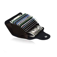 RKPM Genuine Leather Card Case Credit Business Card Holder Mini Card Wallet Case Book Card Organizer Black