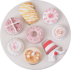 RKPM HOMES Doughnuts Cola Modeling Cake Mold I 3D Fondant Silicone Chocolate Mould I for DIY Sugarcraft Cupcake Topper, Polymer Clay, Candy, Cookies, Muffin, Soap Wax Making Crafting - 8 Cavity