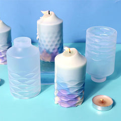 RKPM HOMES Candle Mold I 3D Cylinder Pillar Silicone Epoxy Mould I for DIY Handmade Ornament Chocolate, Cake Décor, Aromatherapy, Soap, Polymer Clay Resin Art Craft Making, Home Party Decoration (A)
