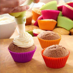 RKPM HOMES Paper Cake Cup Liners | Silicone Baking Cups | Muffin Cupcake Cases | Microwave or Oven Tray Safe | for Handmade Soap, Biscuit, Chocolate, Muffins, Jelly (Round Shape, 12 Pcs)