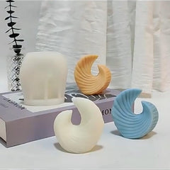 RKPM HOMES Candle Molds I 3D Geometric Silicone Plaster Epoxy Mould I for DIY Handmade Chocolate, Cake Décor, Aromatherapy, Soap, Resin Art Craft Making, Home Party Decoration (Wave Ribbed)