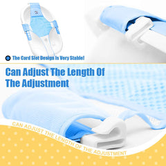 RKPM Newborn Baby Bath Seat Support Net Bathtub Sling Shower Mesh Bathing Cradle Rings for Tub (Bathtub not Included)(Blue)