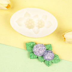 RKPM HOMES Chocolate Mold I 3D Fondant Hydrangea Flower Leaf Shape Silicone Candy Mould I for DIY Handmade Cake Décor Jelly Dessert Pastry Polymer Clay Soap Resin Candle Cupcake Decoration