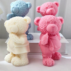 RKPM HOMES 3D Standing Bear Shape Candle Mold I Teddy Bear Silicone Epoxy Mould I for DIY Handmade Ornament Chocolate Cake Décor Aromatherapy Soap Resin Art Craft Desktop Display Home Decoration (B)