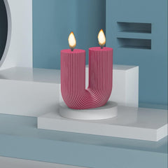RKPM HOMES U-Shape Candle Molds I 3D Cylindrical Striped Pillar Geometric Silicone Epoxy Casting Mould I for DIY Handmade Ornament, Aromatherapy, Cake Décor, Soap, Resin Art Craft Home Decoration