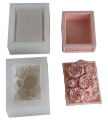 RKPM HOMES Flower Storage Box Resin Mold I 3D Peony Flowers Silicone Epoxy Casting Mould with Lid I for DIY Handmade Crafts Ornament Boxes Jewelry Cosmetic Organizer Ring Trinket Container Home Décor