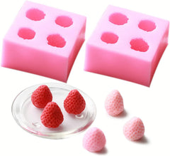 RKPM HOMES Strawberry Shape Chocolate Mould | 3D DIY Fondant Silicone Mold | Baking Tools for Cake Chocolate Candy Ice Jelly Soap | Baking Moulds | for Cake Cupcake Topper Decoration (Large)