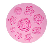 RKPM HOMES Small Rose Cake Mould I 3D Fondant Flowers Silicone Chocolate Mold I for DIY Sugarcraft Cake Decoration, Cupcake Topper, Polymer Clay, Candy, Cookies, Soap Wax Making Crafting - 9 Cavity