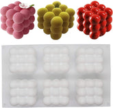RKPM HOMES Rubik Cube Shape Cake Mold | Fondant Silicone Candy Molds | Handmade Candles | Mould for Mousse Dessert Cake DIY Decorating Art Cakes Crafts | for Chocolate and Cake Decoration - 6 Cavity