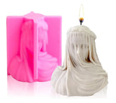RKPM HOMES Veiled Lady Candle Mold I 3D Silicone Veiled Female Bust Sculpture Statue Mould I for Handmade Ornament Aromatherapy Soap, Chocolate, Cake Décor, Resin Casting, Art Craft Making (Small)