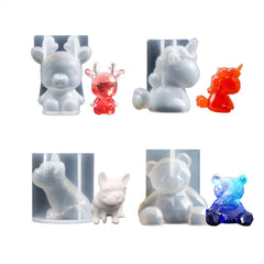 RKPM HOMES Animal Aromatherapy Mould I 3D Fondant Three-Dimensional Geometric Shape Gypsum Silicone Mold I for DIY Handmade Cake Décor Jelly Dessert Pastry Gum Soap Resin Candle Decoration (3D Mirror Deer)