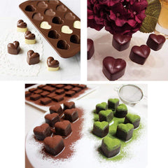 RKPM HOMES Heart Shape Chocolate Mould | Silicone Candy Mold | Baking Tools for Cake Chocolate Candy Ice Jelly | Cake Baking Moulds | Bakeware Molds | Brown – 15 Cavity