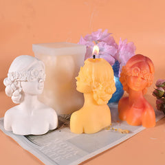 RKPM HOMES Blind Girl Shape Candle Molds I 3D Fondant Silicone Bust of Woman Wax Mould I for Handmade Ornament Aromatherapy Plaster, Soap, Resin Casting, Art Craft Making Tools