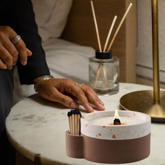 RKPM HOMES Candle Holder Vase Resin Mold with Match Holder I 3D Large Round Vessels Silicone Epoxy Casting Mould I Concrete Molds for DIY Handmade Storage Box Plaster Art Crafts Flower Plant Holder