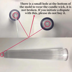 RKPM HOMES Long Pole Candle Mould I Flat Head Striped Pillar Column Cylinder Acrylic Candlestick Wax Mold I for DIY Handmade Ornament Aromatherapy Cake Home Wedding Dinner Party Décor Art Craft Making