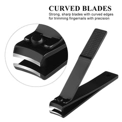 RKPM HOMES Stainless Steel Deluxe Fingernail and Toenail Clipper Cutter Nail Clipper Sets, Grooming Kit for Thick Nails Stainless Steel Sharp Sturdy trimmer Nail File set (Set of 3 With Box) Black