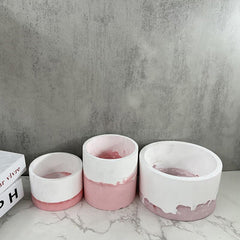 RKPM HOMES Planter Mold I Round Shape Casting Silicone Epoxy Candlestick Mould I Succulent Concrete Vase Resin Molds I for DIY Handmade Jewelry Trinket Makeup Storage Candle Flower Pot Pen Holder (B)