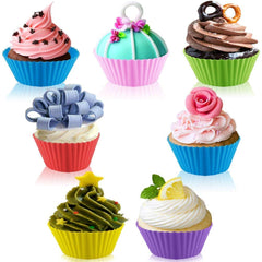 RKPM HOMES Paper Cake Cup Liners | Silicone Baking Cups | Muffin Cupcake Cases | Microwave or Oven Tray Safe | for Handmade Soap, Biscuit, Chocolate, Muffins, Jelly (Round Shape, 12 Pcs)