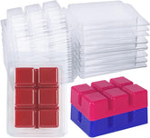 RKPM HOMES Wax Melt Mold I Square Shape Empty Plastic Clear Cube Tray I Reusable Clamshells Mould for DIY Handmade Wickless Tarts Candles Chocolate Ice Cube Soap Making Supplies - 6 Cavity (100 Pcs)