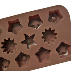 RKPM HOMES Different Shape Star Chocolate Mould | Silicone Candy Mold | Baking Tools for Cake Chocolate Candy Ice Jelly | Cake Baking Moulds | Bakeware Molds | Brown – 14 Cavity