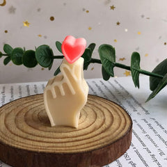 RKPM HOMES Bixin Gesture Candle Mold I 3D Fondant Heart on Finger Shape Silicone Scented Mould I for DIY Handmade Ornament Cake Décor Aromatherapy Soap Resin Art Craft Making Home Desktop Décor (Small)