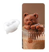 RKPM HOMES Ice Cube Mold I 3D Fondant Cute Animal Shape Stereographic Silica Gel Mould I Cup Hanging Soft Reusable Ice Maker Molds I Drink Decoration for Ice Coffee Juice Cocktail Milk Tea (Bear)