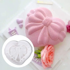 RKPM HOMES Heart Shape Cake Mould I 3D Love Big Bowknot Silicone Chocolate Mold I for DIY Handmade Soap, Candle, Candy French Dessert, Pastry, Muffin Cookies, Cupcake, Decoration Tools - 1 Cavity
