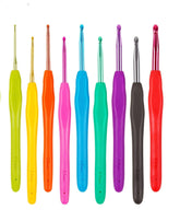 RKPM HOMES Aluminum Crochet Hooks Kit I with Colored Soft Handles I Knitting & Crochet Supplies I Easy Grip with Flat Finger I DIY Knitting Kit for Knitting Sweaters, Scarves and Hats - Set of 9