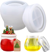 RKPM HOMES Box Resin Molds I Crystal Silicone Epoxy Casting Mould with Lid I Jar Mold for DIY Handmade Necklace Earring Art Crafts Jewelry Storage Box Ring Trinket Container (Pudding)