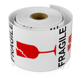 RKPM HOMES Fragile with Broken Glass Stickers I Rectangular Strong Adhesive Labels I for Shipping Moving Safe Handling Label Warning Caution Sticker I Red, White I 3X4 Inch - Pack of 200