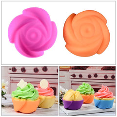 RKPM HOMES Paper Cake Cup Liners | Silicone Baking Cups | Muffin Cupcake Cases | Microwave or Oven Tray Safe | for Handmade Soap, Biscuit, Chocolate, Muffins, Jelly (Flower Shape, 6 Pcs)