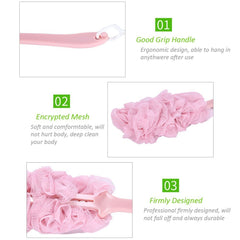 RKPM Body Bath Brush Luxurious Back Scrubber Shower Brush with Long Handle for Men Women,17-Inch Long - Light Cream - 1 Pcs