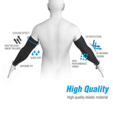 RKPM Sun Block UV Protection Hands Arm Cover for Outdoor Sports Unisex Sports Arm Sleeves (Black 1 Pair)