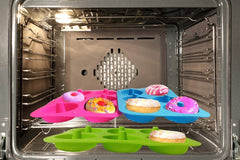 RKPM HOMES Donut Shape Mold I 3D Fondant Silicone Doughnuts Baking Tray I Muffin Cupcake Pan I Microwave or Oven Tray Safe I for Homemade DIY Biscuit, Chocolate, Muffins, Jelly, Bagels - 6 Cavity