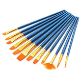 RKPM Set of 12 Nylon Soft Bristles Paint Brushes (Blue) Ideal for Acrylics, Watercolor & Oil