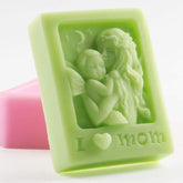 RKPM HOMES I Love Mom Mother and Baby Rectangle Silicone Soap molds Craft Art Mould DIY