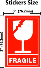 300 Pcs Fragile Stickers,2x3 Inches Glass Sticker,Handle with Care Shipping Stickers,Mailing Postage Parcel Sticker