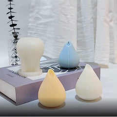 RKPM HOMES Water Drop Shape Candle Molds I Round Striped 3D Fondant Silicone Epoxy Candlestick Mould I for Handmade Ornament Aromatherapy Plaster, Soap, Resin Epoxy Casting, Art Craft Making Tools